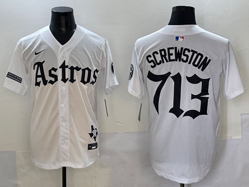 Men 2025 Houston Astros 713 Screwston White Five generations Joint Name Nike MLB Jersey style 11